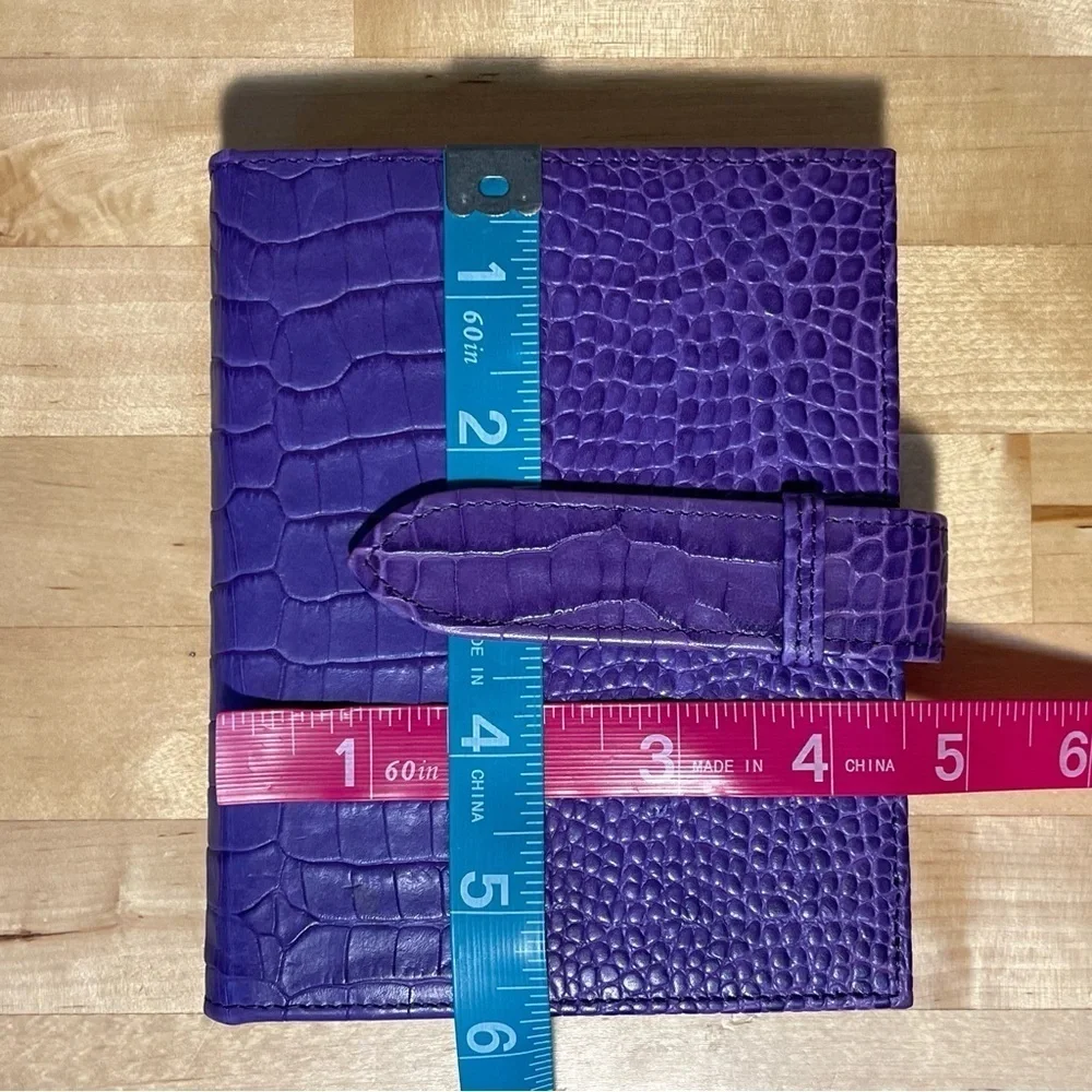 Smythson of Bond Street Bijou Organizer | Mara Purple Crocodile-Embossed Leather